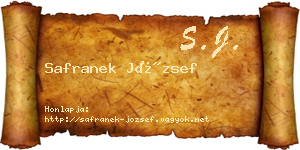 Safranek József névjegykártya